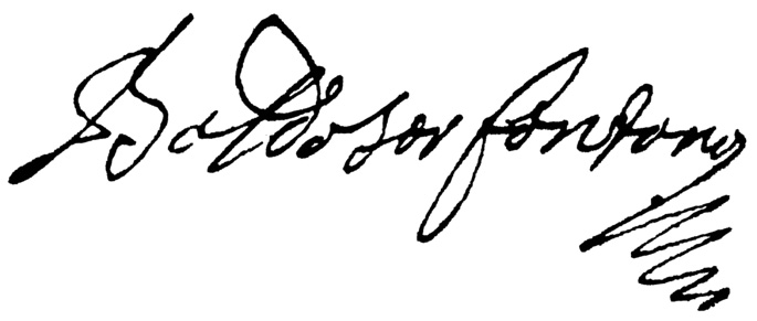 Unterschrift von Baldassare Fontana